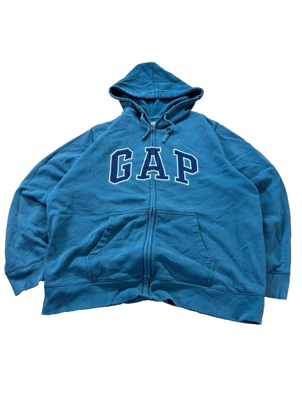 Y2K Gap Arch Spellout Full Zip Hoodie XL Green Streetwear